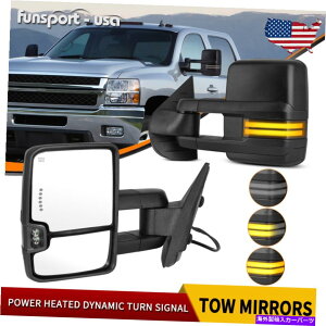 US~[ 07-13V{[Vo[hGMCVGp[MLEDM̃yA~[ Pair Towing Mirror for 07-13 Chevy Silverado GMC Sierra Power Heated LED Signal