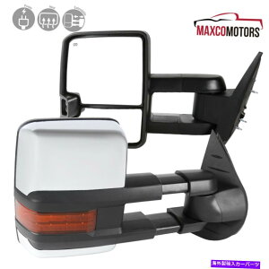 US~[ 2007-2013Vo[hVGp[+M+Ao[LEDMɓK܂ Towing Mirrors Fits 2007-2013 Silverado Sierra Power+Heated+Amber LED Signal