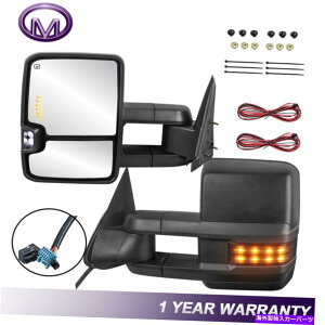 US~[ 03-07V{[Vo[hGMCVG[R̓d͉MledM Power Heated LED Signal Tow Mirrors For 03-07 Chevy Silverado GMC Sierra Yukon