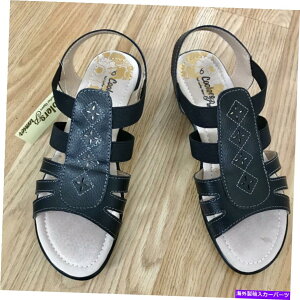 supports shock ubN`OȓAa}vv̌mKȃT_V[ỸTCY Women Black Orthopaedic Diabetic Roma Leather Gladiator Comfort Sandal Shoe Size