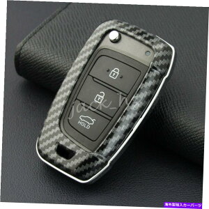 Dashboard Cover �q�����_�C�T���^�t�F�A�N�Z���g���F���X�^�[�J�[�{���t�@�C�o�[�̃t���b�v�L�[�t�H�u�P�[�X�J�o�[�V�F�� Flip Key Fob Case Cover Shell For Hyundai Santa Fe Accent Veloster Carbon Fiber�y���s�A