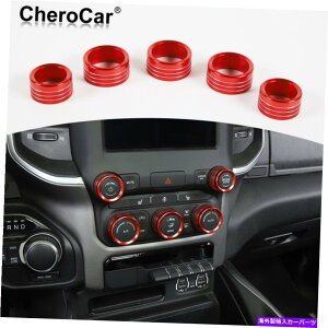 Dashboard Cover 18-21_bWZ^[R\[ACWIXCb`muJo[gA~jEbh For 18-21 Dodge RAM Center Console AC Radio Switch Knob Cover Trim Aluminum Red