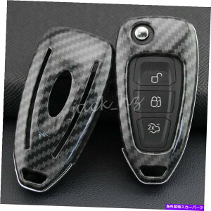 Dashboard Cover tH[hGXP[vtH[JXNKtbvJ[L[FOBJo[P[Xz_[J[{t@Co[ For Ford Escape Focus Kuga Flip Car Key Fob Cover Case Holder Carbon Fiber
