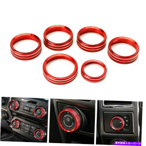 Dashboard Cover 6x RED AC{[I[fBI`[g[[muOJo[2016-2018 FORD F150̃g 6x Red AC Volume Audio Tune Trailer Knob Ring Cover Trim For 2016-2018 Ford F150