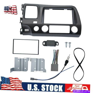 Dashboard Cover �J�[���W�I�X�e���I�_�b�V���t���[���J�o�[�L�b�g�����C���[�n�[�l�X2�f�B��08-11�z���_�V�r�b�N Car Radio Stereo Dash Frame Cover Kit&Wiring Harness 2 Din For 08-11 Honda Civic�y���s�A���i�z