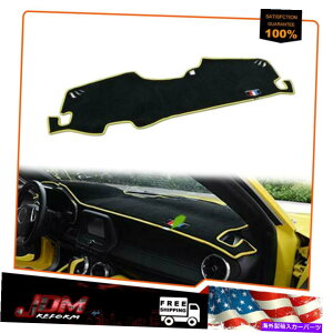 Dashboard Cover 2016-17�V�{���[�J�}���_�b�V���{�[�h�p�b�h�T���v���e�N�^�[�J�o�[�_�b�V���}�b�gW/�C�G���[���� For 2016-17 Chevy Camaro Dashboard Pad Sun Protector Cover Dash Mat w/Yellow Rim�y���s�A���i�z