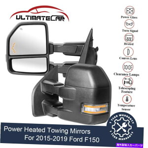 US~[ 2015-19 Ford F150gbN8sLH+RH̓d͉M~[tTEMPZT[ Power Heated Tow Mirrors w/Temp Sensor For 2015-19 Ford F150 Truck 8 Pins LH+RH