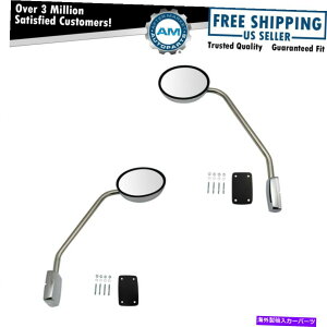 US�~���[ �P�����[�XT680�p�̃G�N�X�e���A�t�[�h�}�E���g�N�����~���[LH RH�L�b�g�y�A Exterior Hood Mounted Chrome Mirror LH RH Kit Pair for Kenworth T680