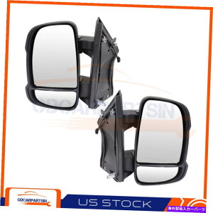 US~[ 14_bWv}X^[~[̃Zbg}jAtH[heNX`^[VOi For 14 Dodge Ram PROMASTER Set of Mirrors Manual Fold Textured Turn Signal