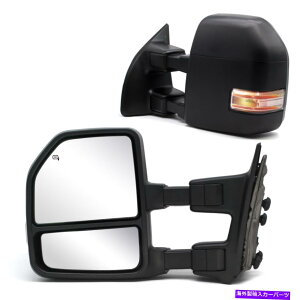 USミラー 99-16フォードF-2550 F350スーパーデューティパワー加熱LEDターンシグナルのけん引鏡 Towing Mirrors For 99-16 Ford F-250 F350 Super Duty Power Heated LED Turn Signal