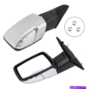 US�~���[ 09-18 RAM 1500�p�̃p���[���M�M���� +�Z���T�[�N�����T�C�h�~���[�y�A Power Heated Signal Light + Sensor Chrome Side Mirrors Pair For 09-18 Ram 1500