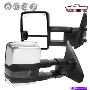 US~[ 2007-2017g^chp[M +X[NLEDM07-21 Towing Mirror Fits 2007-2017 Toyota Tundra Power Heated +Smoke LED Signal 07-21