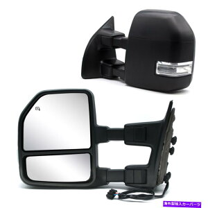 USミラー 2008-2016 Ford F250 Super Duty LED信号電力加熱のペアけん引鏡 Pair Towing Mirrors For 2008-2016 Ford F250 Super Duty Led Signal Power Heated