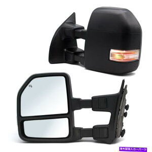US~[ 99-16tH[hF350X[p[f[eBp[MLED^[Mv̂ Towing Mirrors For 99-16 Ford F350 Super Duty Power Heated LED Turn Signal Lamp
