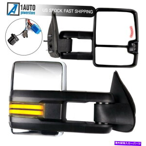 US~[ 2003-07V{[Vo[h1500 GMC̓d͉MM Power Heated LED Signal Towing Mirrors For 2003-07 Chevrolet Silverado 1500 GMC