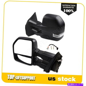 US�~���[ Puddle Light Turn Signal Power 2015-20 FORD F150�̃V�O�i�����M����������� Puddle Light Turn Signal Power Heated Black Towing Mirrors For 2015-20 Ford F150�y���s�A���i�z