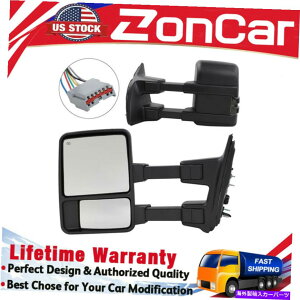 US~[ 99-07 Ford F250 Super Duty Tow Mirrorsd͉M^[VOiCg For 99-07 Ford F250 Super Duty Tow Mirrors Power Heated SMOKE Turn Signal Light