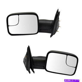 USミラー トレイルリッジトウミラーマニュアルテクスチャブラックペアセット2のダッジラムピックアップ Trail Ridge Tow Mirror Manual Textured Black Pair Set of 2 for Dodge Ram Pickup