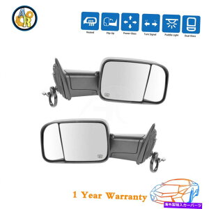 US~[ 2013-2017 RAM 1500 2500 3500̃yAp[M~[ Pair Power Heated Mirrors Puddle Light For 2013-2017 Ram 1500 2500 3500