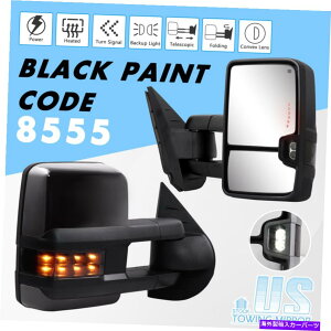 US�~���[ �h�����ꂽ�����������2007-2014�V���o���[�h�V�G���p���[���M�^�[���V�O�i�� Painted White Towing Mirrors 2007-2014 Silverado Sierra Power Heated Turn Signal�y���s�A���i�z