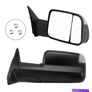US~[ RAM 1500 2500 2013-2015p̃yAp[MƃZT[܂ Pair Power Heated Tow Mirrors & Sensor Puddle Light For Ram 1500 2500 2013-2015