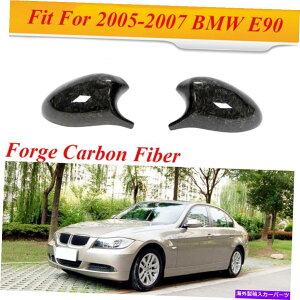 US~[ BMW E90 325i 330i 335i 2005-2008~[Jo[LbvtH[QJ[{2PCSɓK܂ Fit For BMW E90 325i 330i 335i 2005-2008 Mirror Cover Cap Forge Carbon 2PCS
