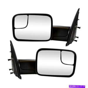 US~[ 2005-2009 Dodge Ram 2500 3500 2002-2009 RAM 1500}jAgETCh~[yA For 2005-2009 Dodge Ram 2500 3500 2002-2009 Ram 1500 Manual Tow Side Mirror Pair