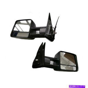 USミラー 07-18トヨタツンドラ用の2倍のパワー加熱煙鉛信号ランプblkけん引鏡 2x Power Heated Smoke LED Signal Lamp Blk Towing Mirrors For 07-18 Toyota Tundra