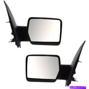 US~[ 09-10 F150sbNAbvgbNAr[~[}jAeNX`ubNtH[hZbgyA For 09-10 F150 Pickup Truck Rear View Mirror Manual Texture Black Fold SET PAIR
