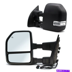 US~[ 08-16 FORD F250X[p[f[eBgbN̔dLED^[VOǐ~[ Towing Mirrors For 08-16 Ford F250 Super Duty Truck Power Heated Led Turn Signal