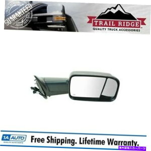 US~[ gCbWgE~[p[܂肽݉M^[VOiv[hubNRH̃ Trail Ridge Tow Mirror Power Folding Heated Turn Signal Puddle Black RH for Ram