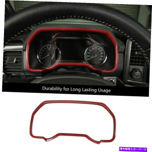 Dashboard Cover tH[hF150 2021+ANZT[̐ԂJ[{t@Co[_bV{[hplt[Jo[g Red Carbon Fiber Dashboard Panel Frame Cover Trim for Ford F150 2021+Accessories