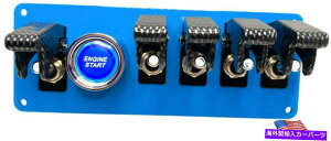 Dashboard Cover 12Vu[R[eBOꂽXCb`pl/zCgXCb`/J[{t@Co[Jo[/u[vbVX^[g 12V BLUE Coated Switch Panel/WHITE switches/Carbon Fiber Covers/BLUE Push Start