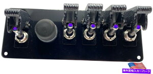 Dashboard Cover ubNpE_[R[eBOplw/5CfBSLEDXCb`/J[{Jo[/ubNvbVX^[g Black Powder Coated Panel w/5 INDIGO LED Switches/Carbon Covers/BLACK Push Start