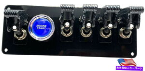 Dashboard Cover ���������R�[�e�B���O�p�l��5/5�̔���LED�X�C�b�`/�J�[�{���J�o�[/�u���[�v�b�V���X�^�[�g Black Powder Coated Panel w/5 WHITE LED Switches/Carbon Covers/BLUE Push Start�y���s�A���i�z