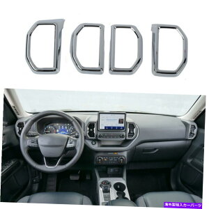 Dashboard Cover フォードブロンコスポーツ2021+アクセサリーのクロムエアコンベントカバートリム Chrome Air Conditioning Vent Cover Trim for Ford Bronco Sport 2021+ Accessories