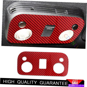 Dashboard Cover �t�H�[�h�}�X�^���O2015-2022���b�h�J�[�{���t�@�C�o�[�t�����g���[�f�B���O���C�g�t���[���J�o�[�g���� For Ford Mustang 2015-2022 Red Carbon Fiber Front Reading Light Frame Cover Trim�y���s�A���i