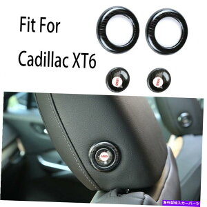 Dashboard Cover �L���f���b�NXT6 2019-2020�u���b�N�X�`�[���V�[�g�w�b�h���X�g�{�^�������O�J�o�[�g����4x For Cadillac XT6 2019-2020 Black Steel Seat Headrest Button Ring Cover Trim 4X
