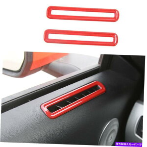 Dashboard Cover Red abs L��R AC�G�A�A�E�g���b�g�x���g�t���[���J�o�[�J�o�[�t�H�[�h�}�X�^���O2015-2022�ɓK���Ă��܂� Red abs L&R AC Air Outlet Vent Frame Cover Trim Fit For Ford Mustang 2015-2022�y���s�A���i�z