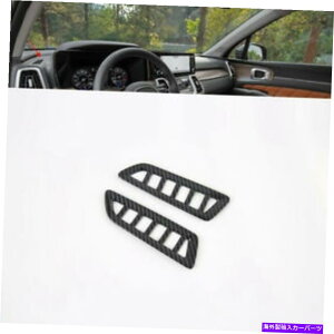 Dashboard Cover Kia Sorento 2021-2022�J�[�{���t�@�C�o�[ABS�_�b�V���{�[�h�G�A�A�E�g���b�g�J�o�[�g����2PCS�p For Kia Sorento 2021-2022 Carbon Fiber ABS Dashboard Air Outlet Cover Trim 2PCS
