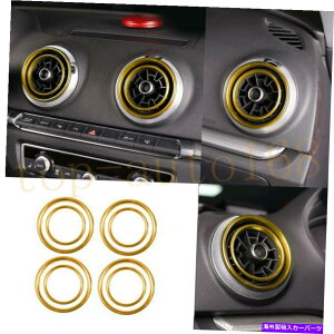 Dashboard Cover ABS�S�[���h�_�b�V���{�[�h�G�A�A�E�g���b�g�x���g�����O�J�o�[�g�����A�E�f�BA3 S3 2015-2020�p8PCS ABS Gold Dashboard Air Outlet Vent Ring Cover Trim 8PCS For Audi A3 S3 2015-2020�y���s�A���i�z