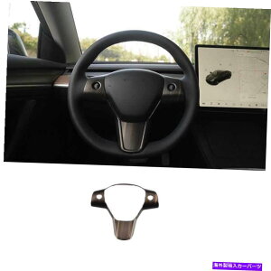 TVF[h eXf3 Y 2017-2022ɍ킹ĖؐXeAOzC[{^Jo[gtBbg Wood Grain Steering Wheel Button Cover Trim Fit For Tesla Model 3 Y 2017-2022