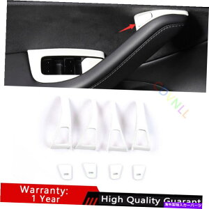 TVF[h eXf3 2017-2021邢̃hAnhbNJo[g8pcs For Tesla Model 3 2017-2021 Bright White Inner Door Handle Lock Cover Trim 8PCS