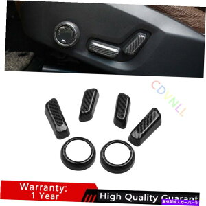 TVF[h {{XC60 2018-2021 ABSJ[{t@Co[V[g{^Jo[g6PCS For Volvo XC60 2018-2021 ABS Carbon Fiber Seat Adjustment Button Cover Trim 6PCS
