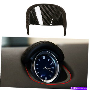 TVF[h }ZeBMu2014-21ɓK{̍J[{t@Co[_bV{[hJo[tBbg Real Black Carbon Fiber Dashboard Clock Cover Fit For Maserati Ghibli 2014-21