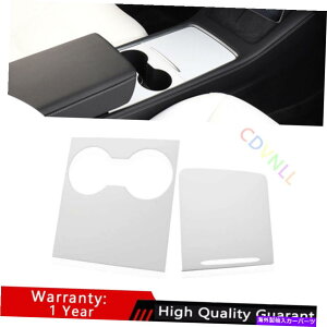 TVF[h eXf3 2017-2021邢~hR\[KXg2pcs For Tesla Model 3 2017-2021 Bright White Middle Console Drinking Glass Trim 2PCS