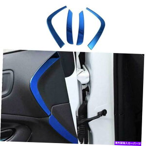 �T���V�F�[�h Ford Escape Kuga 2013-2019�p�̃u���[�X�`�[���C���i�[�h�A�ی�J�o�[�g����4PCS Blue Steel Inner Door Protection Cover Trim 4PCS For Ford Escape Kuga 2013-2019