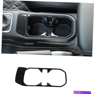 �T���V�F�[�h �W�[�v�����O���[JL 2018-2021�J�[�{���t�@�C�o�[�Z���g�����R���\�[���E�H�[�^�[�J�b�v�J�o�[�g���� For Jeep Wrangler JL 2018-2021 Carbon Fiber Central Console Water Cup Cover Trim�y���s�A���i�z
