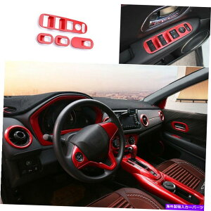 TVF[h Honda HR-V Vezel 2016-2022bhEBhEtgplXCb`Jo[g4PCSɓK Fit For Honda HR-V vezel 2016-2022 red Window lift panel switch cover trim 4PCS