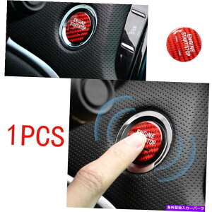 TVF[h X^[g{^COjbVXCb`Jo[LfbNp̐ԂJ[{t@Co[XT5 16-20 Start Button Ignition Switch Cover Trim Red Carbon Fiber For Cadillac XT5 16-20